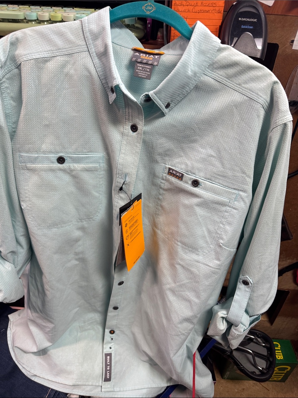 Ariat woman’s Mint Green Long-Sleeve Button-Down Shirt